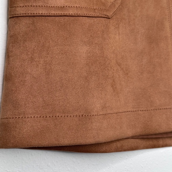 Ann Taylor LOFT Faux Suede Casual Skirt, Brown, Size 10 - Picture 8 of 9